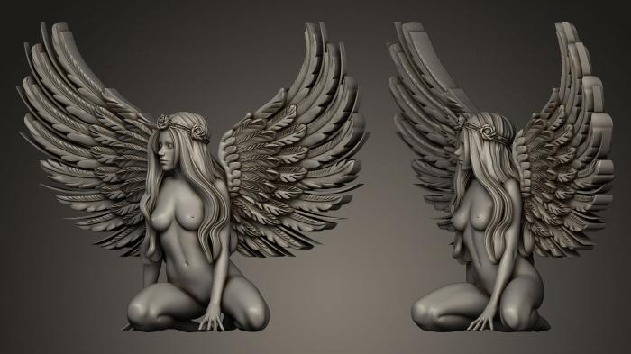 نموذج ثلاثي الأبعاد لآلة CNC تماثيل الفتيات فتاة الملاك عارية